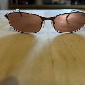 Serengeti Brown Metal Sunglasses with Rose Lenses